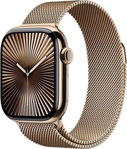 Умные часы Apple Watch Series 10 (42mm) Titanium with Milanese Loop (золотой)