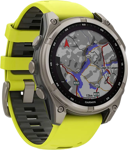 Умные часы Garmin Fenix 8 47mm Solar Sapphire (желтый/графит)