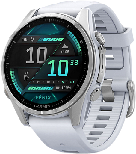 Умные часы Garmin ️FENIX 8 Amoled 43mm (серебристый/белый) EU