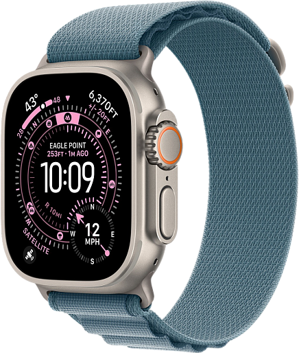 Умные часы Apple Watch Ultra 3 (Natural) 49mm альпийская петля (голубой) Medium, без RuStore