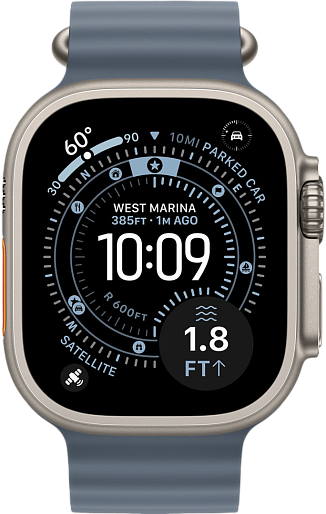 Умные часы Apple Watch Ultra 3 (Natural) 49mm океаническая петля (синий), без RuStore