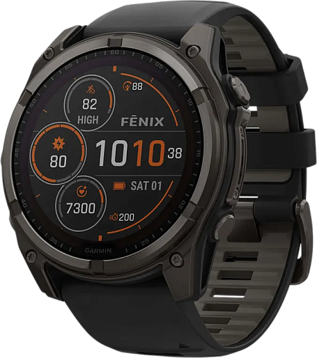 Умные часы Garmin Fenix 8 51mm Solar Sapphire (серый/черный) EU