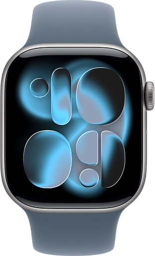 Умные часы Apple Watch Series 11 42mm with Sport Band (серый космос/синий) S/M