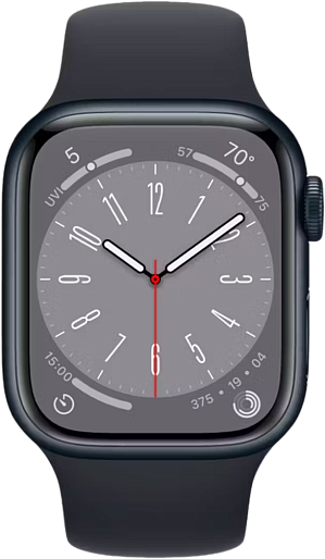 Умные часы Apple Watch Series 8 (41mm) Aluminum with Sport Band (черный) S/M