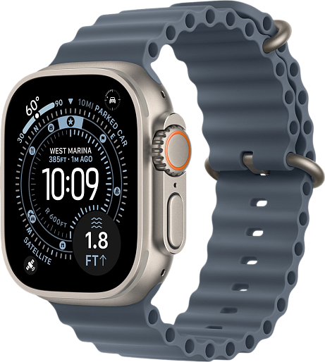 Умные часы Apple Watch Ultra 3 (Natural) 49mm океаническая петля (синий), без RuStore