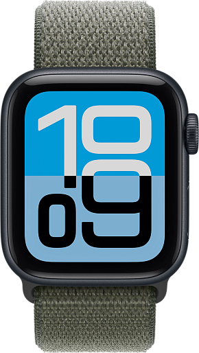 Умные часы Apple Watch SE 3 40mm with Sport Loop (черный/зеленый)