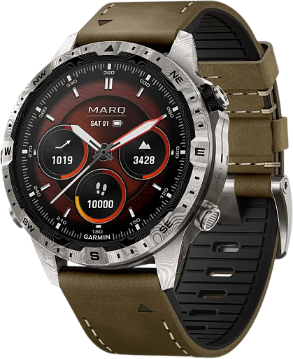 Умные часы Garmin MARQ Adventurer GEN2 Damascus Steel Edition (зеленый)