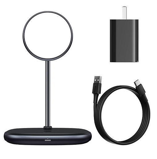 Беспроводная зарядка Baseus Swan 2-in-1 Wireless Magnetic Charging Bracket (черный)