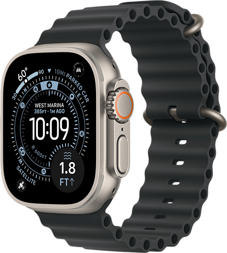 Умные часы Apple Watch Ultra 3 (Natural) 49mm океаническая петля (черный)